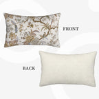 Spring Floral Birds Pillow Covers 12 x 20 Inch Set of 2 for Chinoiserie Flowers Decor Throw Pillows Brown and White Plant Outdoor Decorative Cushion Cases for Couch Bed Decorations