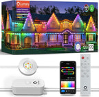 Lumary Permanent Outdoor Lights Pro 158ft for House, 120LED 50lm RGBAICW Smart Eave Lights, IP67 Waterproof, Multi Scenes for Daily and Holiday Accent Lighting Decor, Work with Alexa, Google, Remote