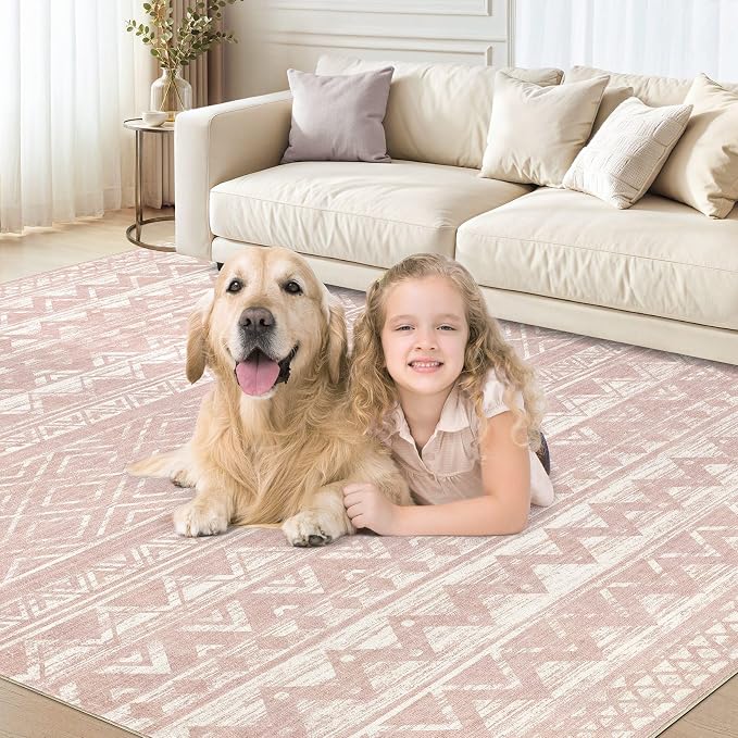 cotiled Boho 5x8 Area Rugs for Living Room: Soft Moroccan Washable Rug | Solve - Image 9
