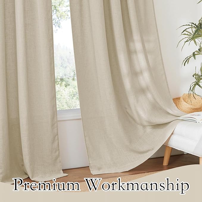 RYB HOME Linen Sheer Curtains - Image 5