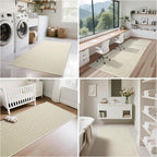 3x5 ft Area Rug Entryway Runner Kitchen Rugs Non Slip Washable Beige | Boho - Image 8