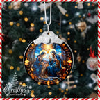 Nativity Ornaments, Stained Glass Effections, Nativity Scene 4 Inch Acrylic Ornament Art, White Elephant Gifts, Nativity Christmas Ornaments, Christmas Decor (Suncatcher Nativity)