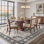 Washable Area Rugs for Living Room - 9x12 Neutral Vintage Distressed Floral Farmhouse Boho Large Soft Floor Rug Indoor Non Slip Carpet for Bedroom Dining Room Office - Pink/Dark Green