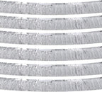 Silver Foil Fringe Garland 10FT 6packs, Metallic Foil Tinsel Fringe Banners for Parade Float Decorations Wedding, Birthday Party Graduation (six Silver)