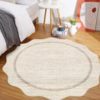 GarveeHome Scalloped Round Rugs 6 ft Washable Area Rug - Image 8