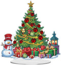 MEIYUDA Christmas Diamond Art Tabletop Kits, DIY Christmas Tree Special Shaped Crystal Desktop Diamonds Painting Ornaments for Adults, Diamond Art Desk Placement Ornaments for Home Decor