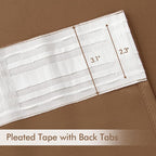 MIULEE Cappuccino Brown Back Tab Blackout Curtains 52"x84" Long 2 Panel Set | - Image 4