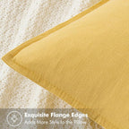 MIULEE Decorative Linen Euro Sham Pillow Covers 24x24 Yellow | Boho Farmhouse​ - Image 2
