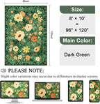 DUKINO 8x10 Area Rugs, Floral Washable Living Room Rug Non Slip, Dark Green | - Image 2