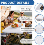 Fitted Tablecloth for 6 Foot Rectangle Tables-10 Pack White Elastic Outdoor Picnic Table Cover-Spandex Stretch Folding Table Cloths 6 ft for Camping Dining Room Patio Kitchen Banquet Party