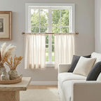 MYSKY HOME Natural Linen Curtains 24 Inch Long - Image 2