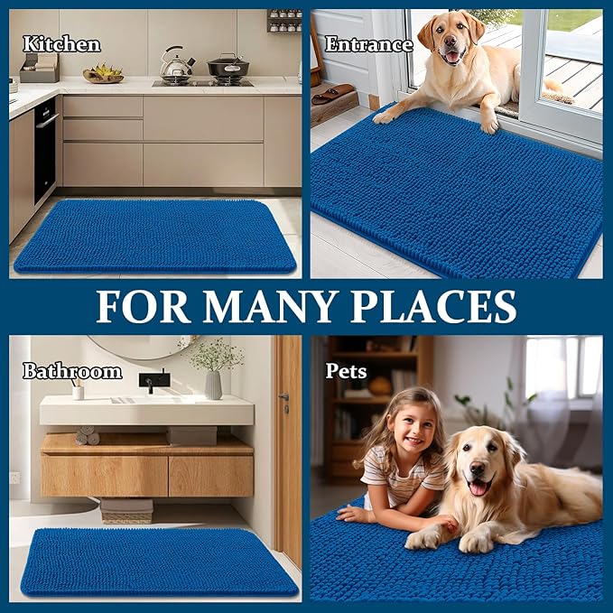 OLANLY Dog Door Mat for Muddy Paws 70x35, Super Absorbent Chenille Mud Mat | - Image 8
