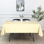sancua Rectangle Tablecloth - 70 x 120 Inch - Stain and Wrinkle Resistant Washable Polyester Table Cloth, Decorative Fabric Table Cover for Dining Tables, Buffet Parties and Camping, Beige