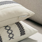 MIULEE Set of 2 Gray Boho Decorative Pillow Covers 18x18 Inch | Farmhouse Couch - Image 5