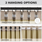 MIULEE 100% Blackout Linen Curtains 42 x 96 Inch Copper Brown 2 Panels | - Image 5