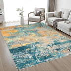 Area Rug Living Room: 3x5 Modern Washable Soft Carpet Rosy Haze | by FXRHLP
