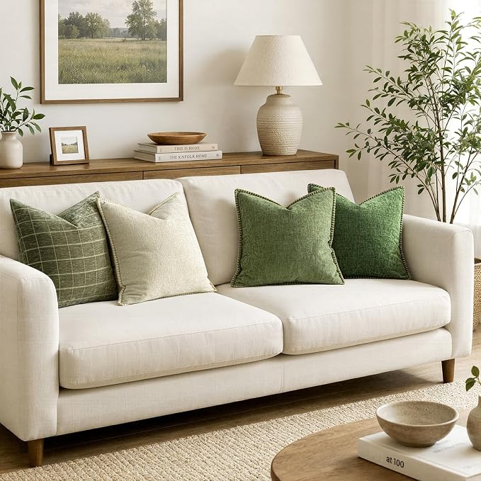 MIULEE Decorative Couch Throw Pillow Covers 16x16 Inch Sage Green 2 Pack | - Image 5