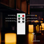 CANDLE CHOICE Waterproof Outdoor Battery Operated Flameless Candles with Remote Timer Plastic Flickering Fake Electric LED Pillars for Lantern Garden Wedding Christmas Decorations 3x4 Inches 3 PCS
