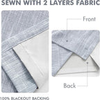 MIULEE Chambray Blue Pinch Pleated 100% Blackout Curtains 40x90 Inches | Room - Image 5