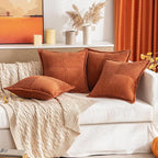MIULEE Fall Burnt Orange Decorative Euro Sham Throw Pillow Covers 22x22 in | 2 - Image 7