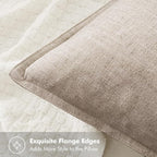 MIULEE Decorative Linen Lumbar Pillow Cover 12x20 Inch Natural Linen | Boho - Image 5