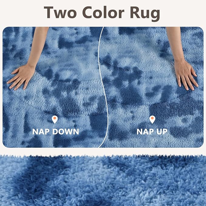 2x8 Tie-dye Dark Teal Runner Rug Washable Non-Slip - Image 9