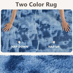 2x3 Tie-dye Dark Teal Area Rug Washable Non-Slip - Image 9