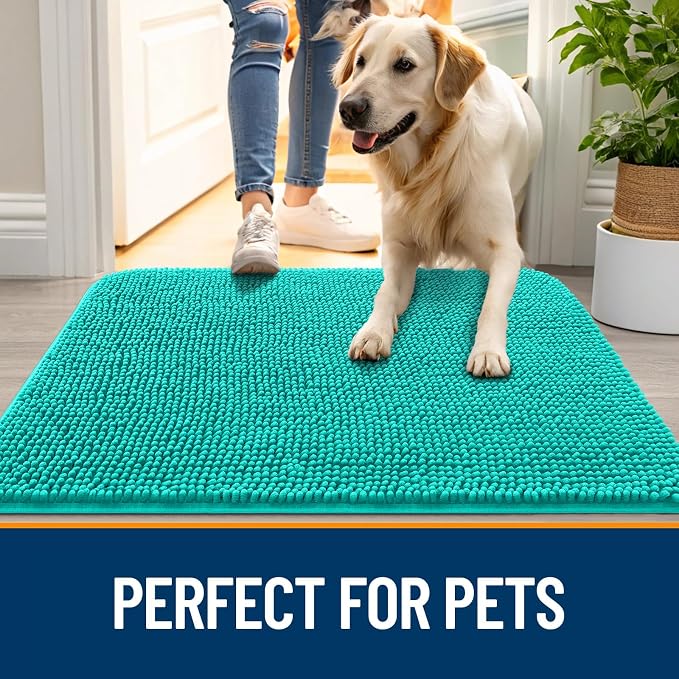OLANLY Dog Door Mat for Muddy Paws 30x20, Super Absorbent Chenille Mud Mat | - Image 6