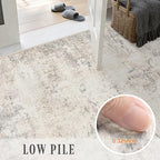 2.6x10 Washable Runner Rug:Modern Abstract Soft Carpet Brown Beige | - Image 6