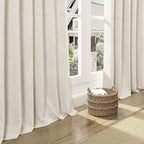 Warm Beige Linen Curtains 108 Inches Long - Image 8