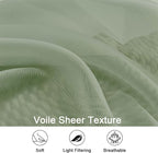 Extra Long Sage Green Sheer Curtains 144 inch 2 Panels Set, Translucent - Image 4