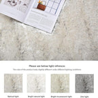 ORINOVA Grey and White Plush Shag Washable Rugs - Image 8