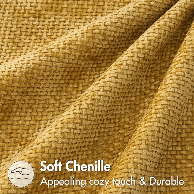 MIULEE Decorative Couch Throw Pillow Covers 22x22 in Mustard Yellow 2 Pack | - Image 8