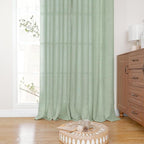 YoungsTex Sage Green Linen Curtains 90 Inches Long - Image 7