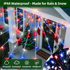 1500 LED 470FT Christmas Lights Outdoor,12 Lighting Modes Christmas String Lights with Timer, Dimmable Plug in Red White and Blue LED StringLights Waterproof for Yard Tree Wedding Party Holiday