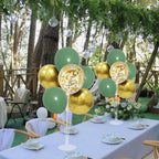 Green and Gold Balloon Stand Centerpiece Table Decorations for Birthday Woodland Baby Shower Party Decoration (Green gold set4)