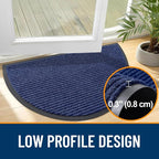 OLANLY Half Circle Front Door Mat 47x32, Waterproof Heavy-Duty Doormat | Blue - Image 4