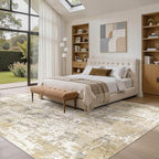 DMOYEST Area Rug Living Room Rugs 10x14 Washable Abstract Carpet | Neutral - Image 3