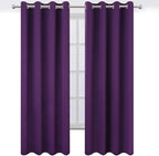 Purple Thermal Blackout Curtains/52 x 108 Inch/Set of 2 Panels Room Darkening - Image 2