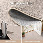 2x8 Oatmeal/White Runner Rug Washable Non-Slip - Image 4