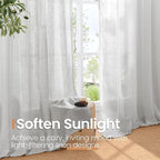 BGment Light Grey Linen Sheer Curtains - Image 4
