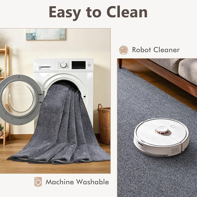 3x5 Grey Blue/White Area Rug Washable Non-Slip Soft - Image 7