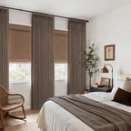 Pinch Pleated Dark Brown Semi Sheer Curtains 84 Inches Long - Image 6