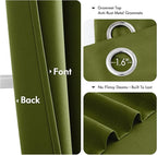 MIULEE Blackout Curtains for Bedroom 2 Panel 40"x54" Long Light Olive Green | - Image 4