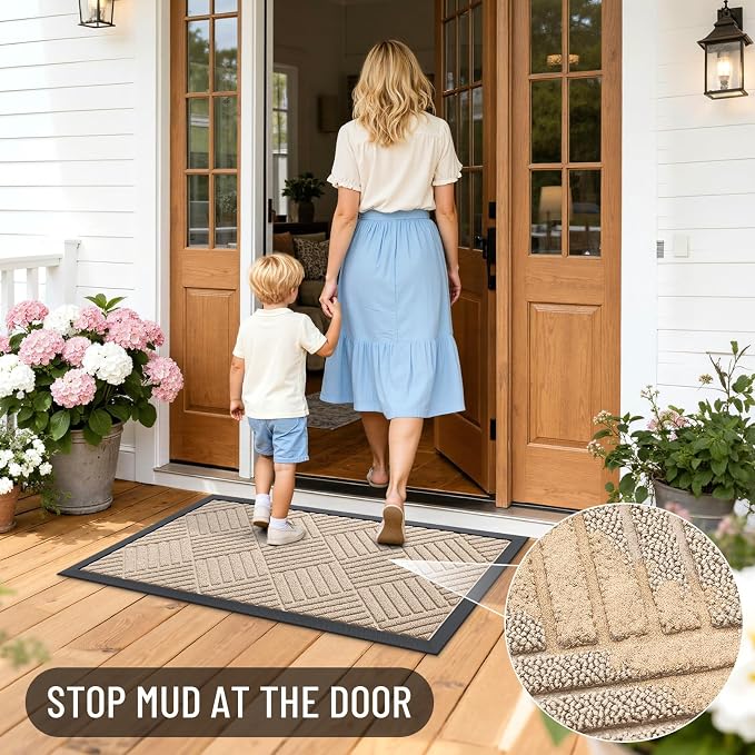 OLANLY Front Door Mat Outside Entrance, Waterproof Heavy-Duty Doormat | 29.5x17 - Image 8