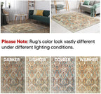 Keen Home Design 9x12 Rug - Machine Washable Area Rug with Non-Slip Backing, Ideal for Living Room, Dining Room, Bedroom - Vintage, Easy Clean, Durable, Low Pile Rug - (9' x 12')