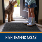 OLANLY 2-Pack Front Door Mats 47x32, Waterproof Heavy-Duty Doormats | Off-Black - Image 7