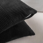 Fancy Homi 2 Packs Black Samll Decorative Throw Pillow Covers 14x14 Inch with for Couch Bed Sofa, Rustic Farmhouse Boho Home Decor, Soft Corss Patchwork Corduroy Square Cushion Case 35x35 cm