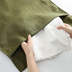 Linen Hanging Laundry Bag, 100% Linen Over The Door Laundry Hamper with Buttons and Zipper, Space Saving Door Hampers for Laundry Dirty Clothes Home Travel, Green