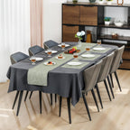 Myir JUN Dual Sided Placemats, Faux Leather Set of 6 Indoor/Outdoor Square Non-Slip Washable Table Mats (Gray Grass Green)